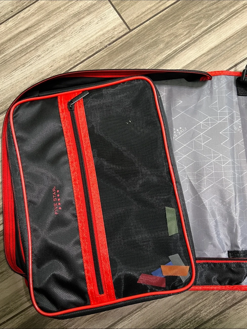 Five Star Red and Black Zippered Tech Binder